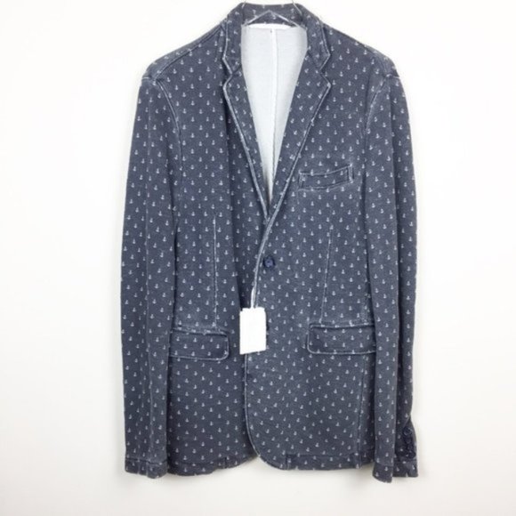 120% Lino Jackets & Blazers - 120% Lino | Linen Anchor Print Blazer NWT